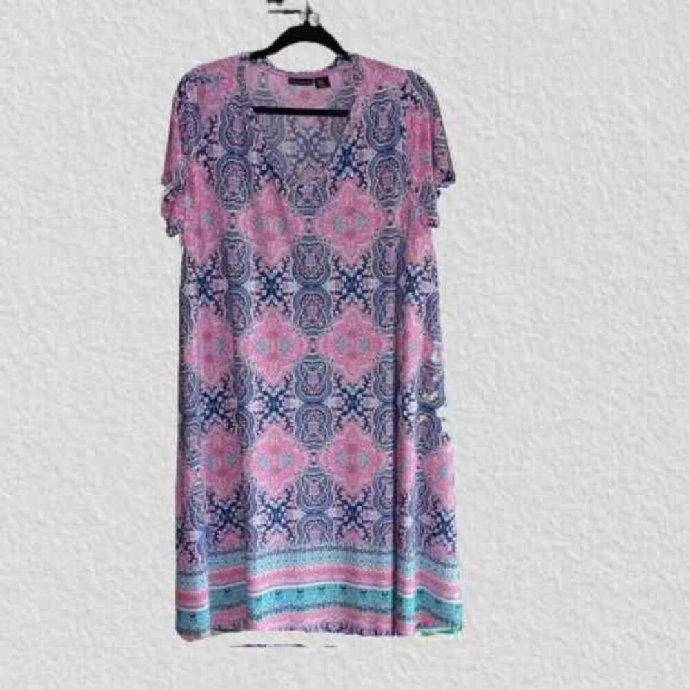 ❌3/$10❌ Pink Paisley Knit Dress 1X